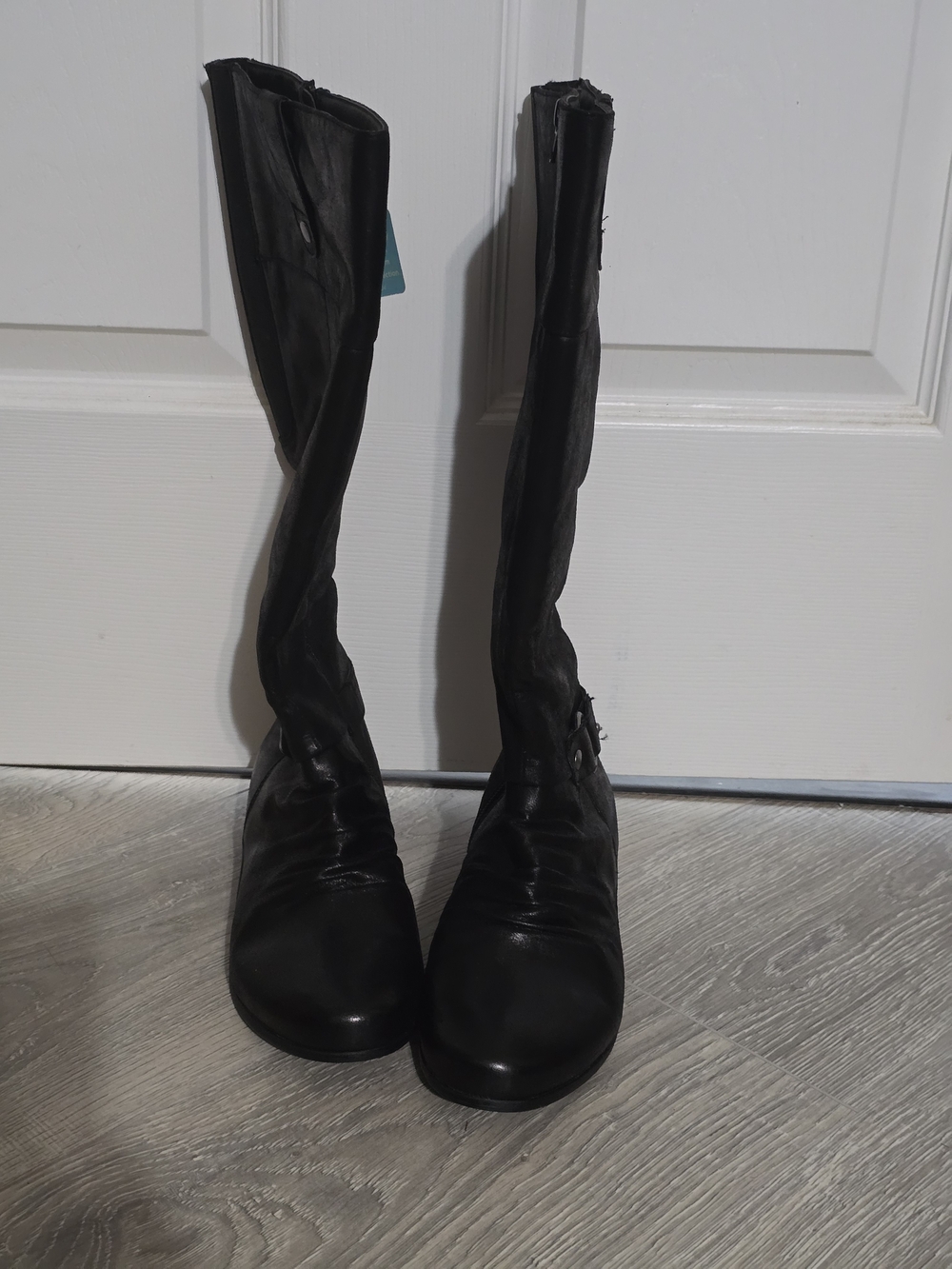 Yuu Black Over-the-Knee Leather Boots